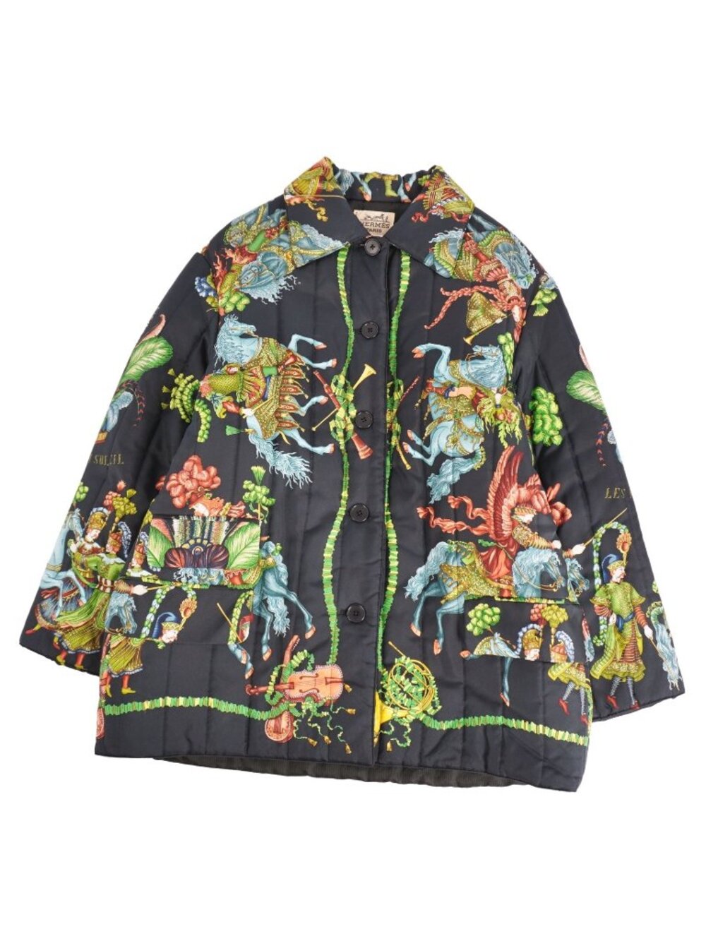 Hermes Vintage Jacket All Over Print Silk Multicolor 38